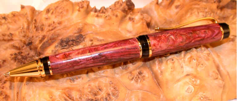 Wine Mill burl pen sample